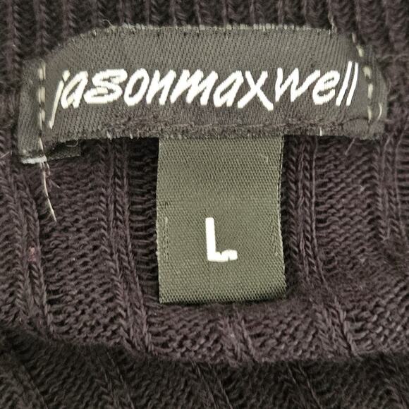 Black Short Sleeve Button Sweater Size Large - Picture 3 of 5